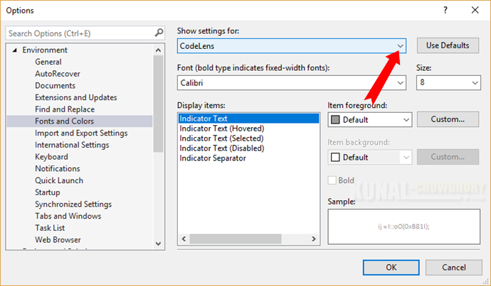 How to change Codelens Indicator style in Visual Studio (www.kunal-chowdhury.com)