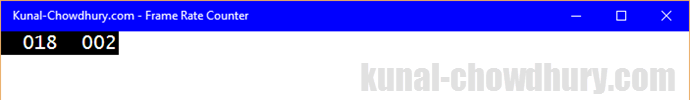 Frame Rate Counter in Windows 10 Universal App (www.kunal-chowdhury.com)