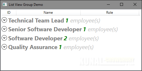 Group in a WPF ListView control (www.kunal-chowdhury.com)