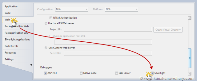 How to enable the Silverlight debugging