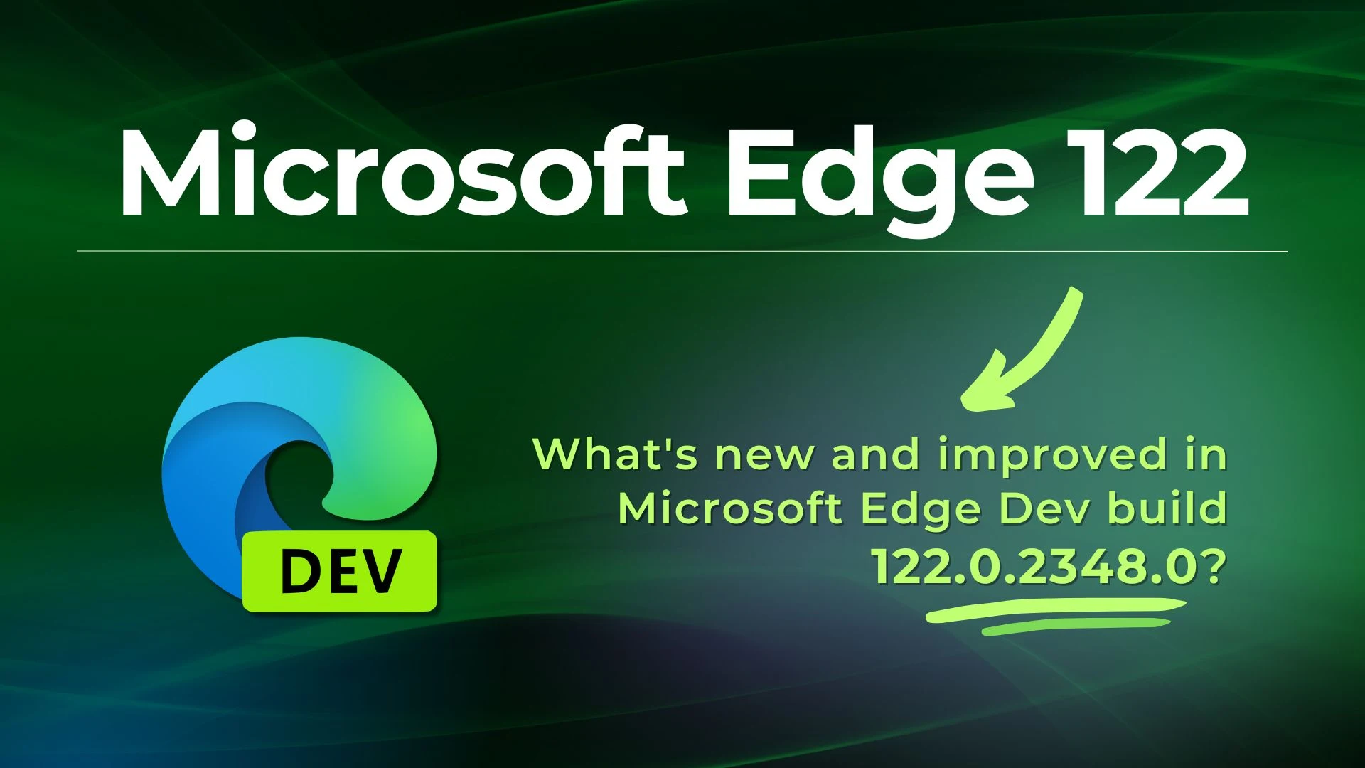 What's new and improved in Microsoft Edge Dev Build 122.0.2348.0?