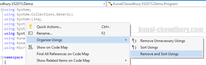 Visual Studio Tips & Tricks - Old ways to organize using namespaces