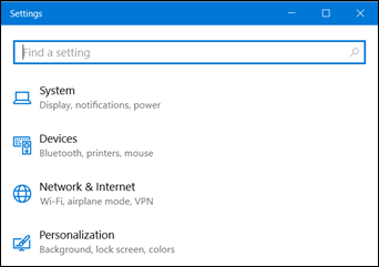 Existing Windows 10 Settings pages (www.kunal-chowdhury.com)