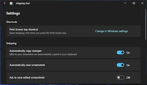 Windows 11 Snipping Tool automatically save screenshots